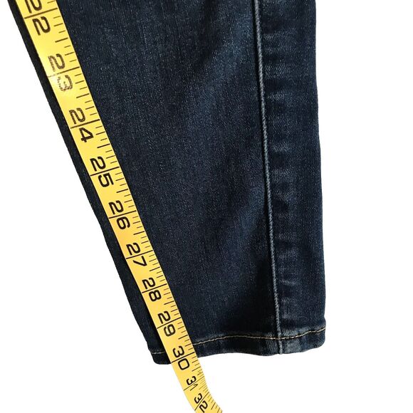 7 For All Mankind Gwenevere Blue Dark Denim Skinny Jeans Stretch BOHO Sz 26 SFAM - Picture 11 of 11